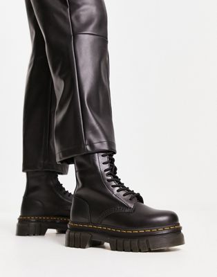 Dr Martens Audrick 10-Eye lace up boot with chunky sole in black  - ASOS Price Checker