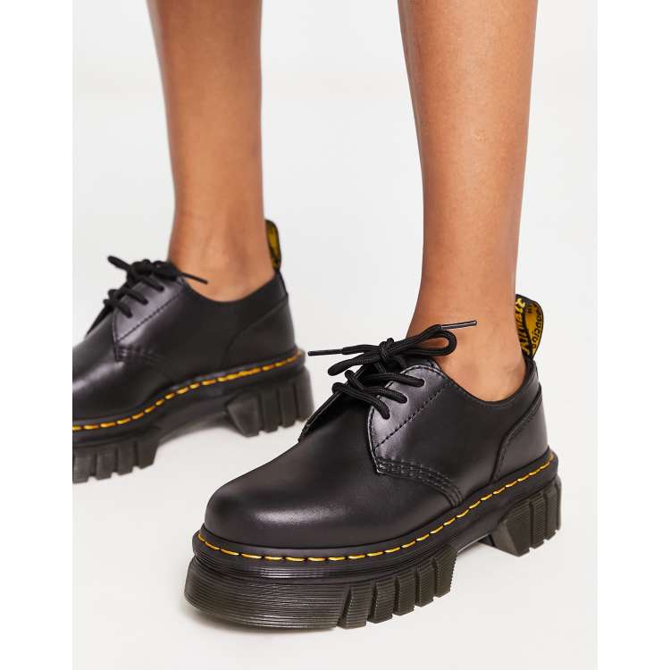 Dr Martens Audrick 3-eye shoes with chunky sole in black | ASOS