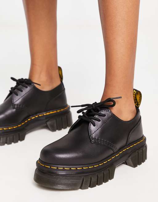 Dr Martens Audrick 3 eye shoes with chunky sole in black