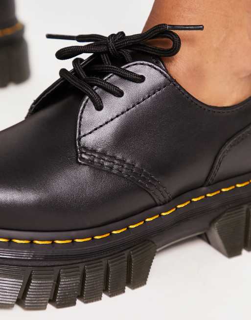 Dr Martens Audrick 3-eye shoes with chunky sole in black | ASOS