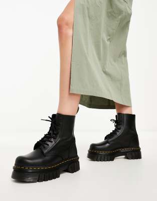 Dr Martens Audrick 8-Eye lace up boot with chunky sole in black