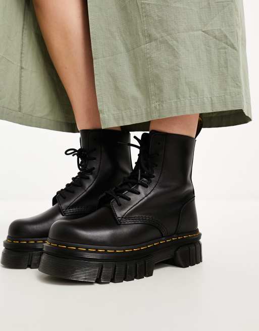 Dr Martens Audrick 8 eye lace up boots with chunky sole in black