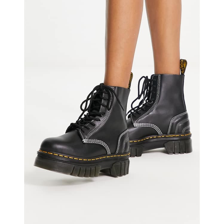 Dr Martens Audrick 8-eye quilted boots in black | ASOS