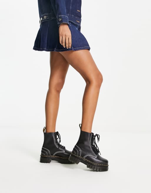 Dr Martens Audrick 8-eye quilted boots in black