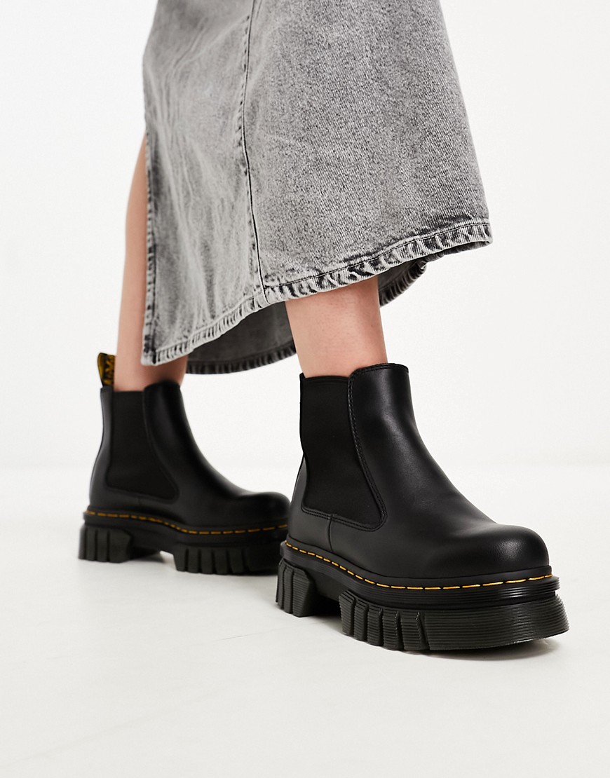 Shop Dr. Martens' Audrick Chelsea Chunky Flat Chelsea Boots In Black