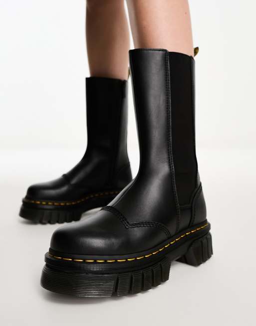 Dr Martens Audrick Chelsea Stiefel aus schwarzem Nappaleder mit hohem Schaft ASOS