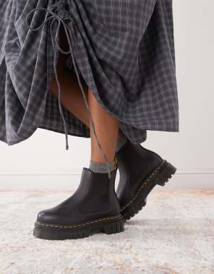 Dr. Martens - Audrick - Flache Chelsea-Stiefel in Schwarz mit dicker Sohle