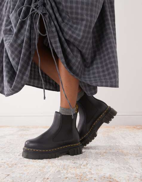 Dr Martens - Audrick - Flade, chunky Chelsea-støvler i sort - view 1