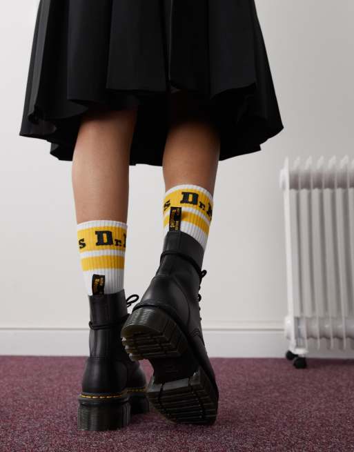 Dr. Martens – Audrick – Schnürstiefel in Schwarz mit 8 Ösen und dicker Sohle, 3 von 4