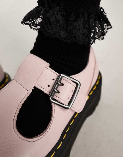 Dr Martens - Bethan - Mary Jane-sko i cremefarvet pisa-læder, 2 af 4