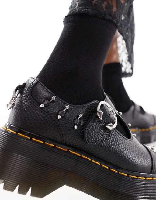 US購入・ほぼ完売★Dr. Martens Bethan Piercing Leather Shoes Dr. Martens Bethan Piercing Platform Mary Jane Shoes