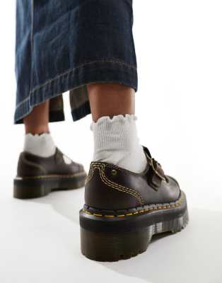 Dr Martens Bethan quad mary jane shoes in brown | ASOS