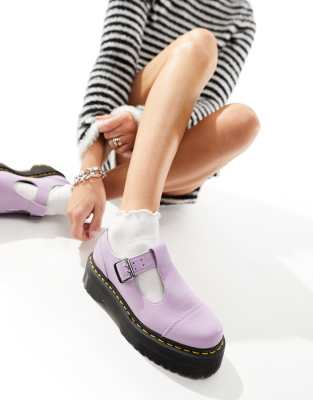 Dr. Martens' Bethan Quad Mary Jane Shoes In Lilac-purple