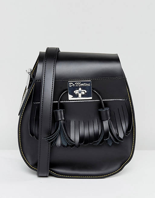 Dr Martens Black Tassel Saddle Bag