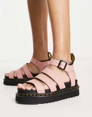 Dr Martens Blaire 3 strap sandals in peach ASOS