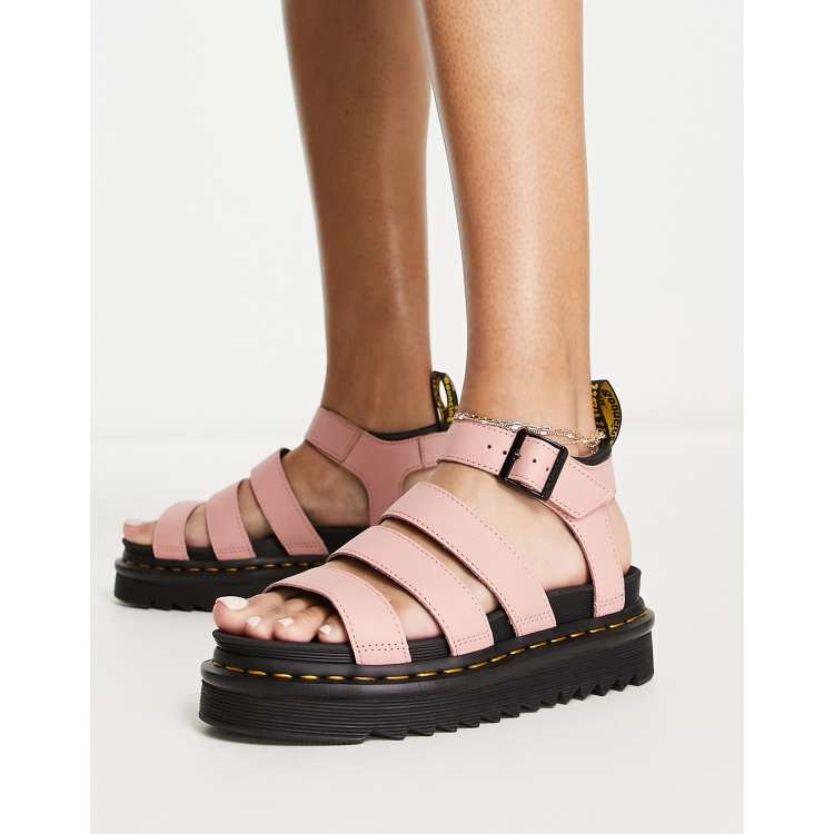 Dr Martens Blaire 3-strap sandals in peach