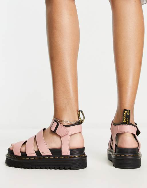 Dr Martens Blaire 3-strap sandals in peach