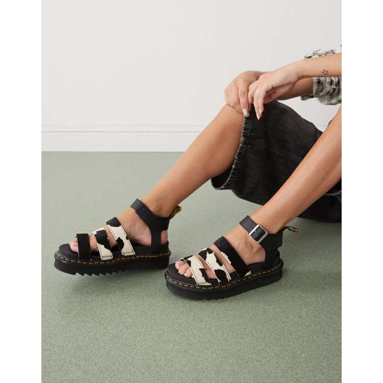 Dr Martens Blaire Athena sandals in cow print ASOS
