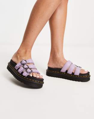 Dr Martens Blaire flower slide sandals in lilac - ASOS Price Checker