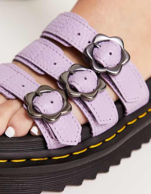 Dr Martens Blaire flower slide sandals in lilac ASOS