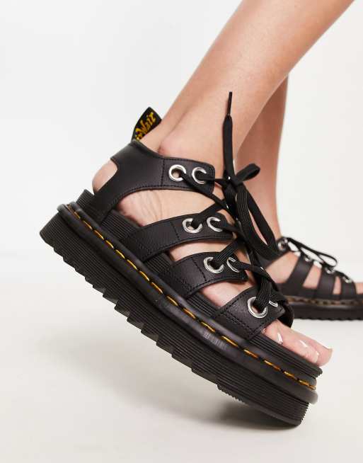 Dr martens tie online up sandals