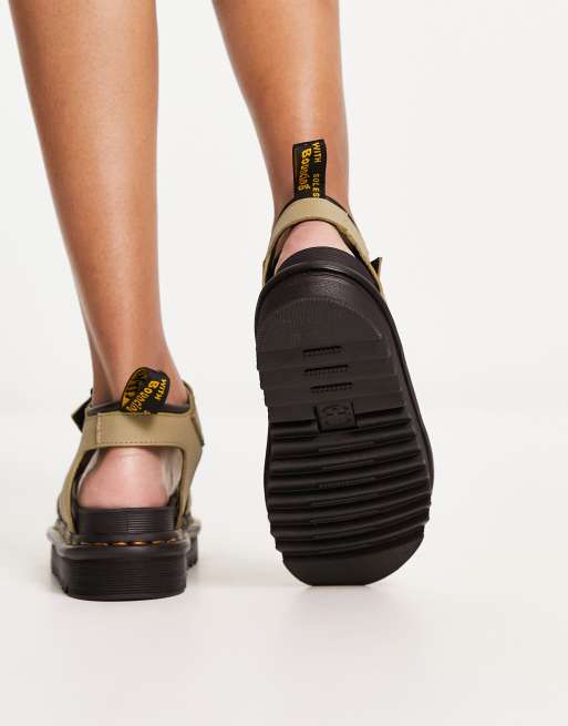 Dr Martens - Blaire - Sandaler med 3 remme i lys olivengrøn, 3 af 4