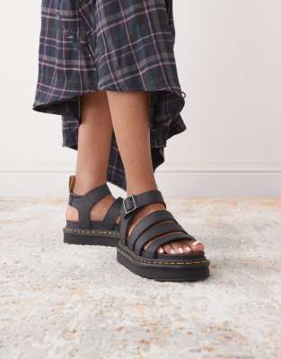 Dr. Martens Blaire Sandali Zeppa Neri – Donna Taglia 8 (US) – Pelle E Sintetico