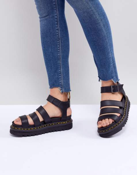 Dr Martens – Blaire – Schwarze, vegane Sandalen mit dicker Sohle