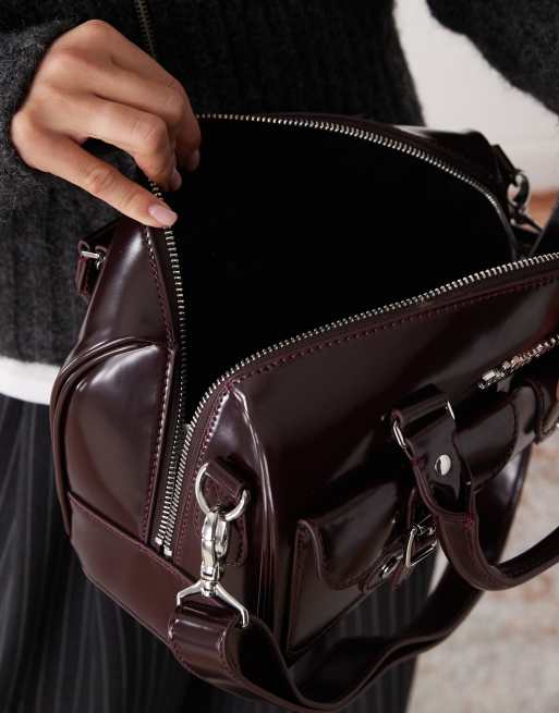 Dr. Martens - Borsa rosso ciliegia con manico superiore e cuciture a contrasto, 2 di 4