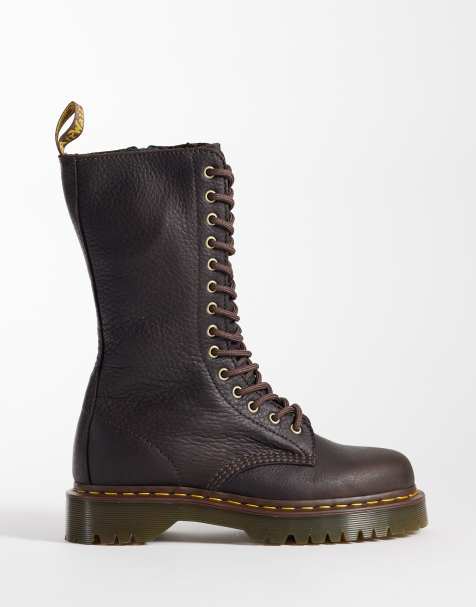 Dr Martens - Botas Bex de 14 ojales en marrón oscuro - view 1