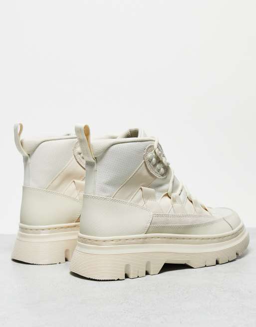 Dr Martens boury 8 eye boots in off white leather | ASOS