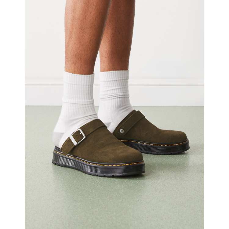 Dr Martens Brookline mules in olive brown | ASOS