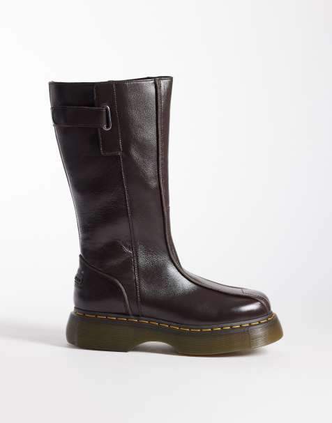 Dr Martens - Buzz - Brune skinnende og høje støvler - view 1