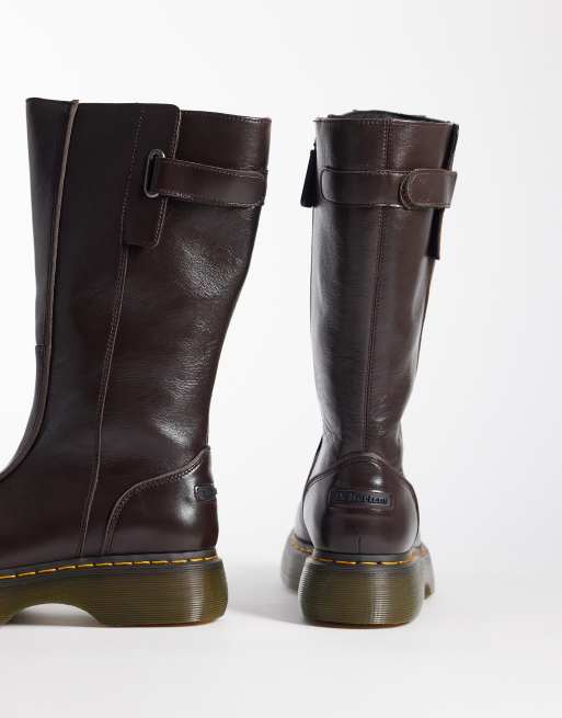Dr Martens - Buzz - Brune skinnende og høje støvler, 3 af 4