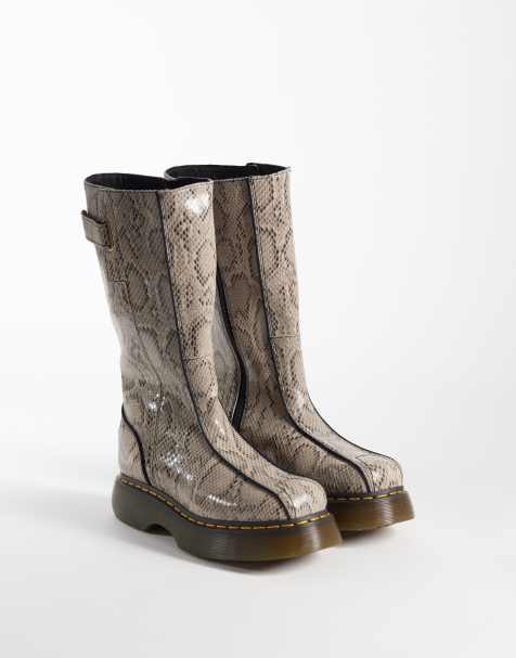 Dr Martens Buzz Hi High boots in snake print - view 1