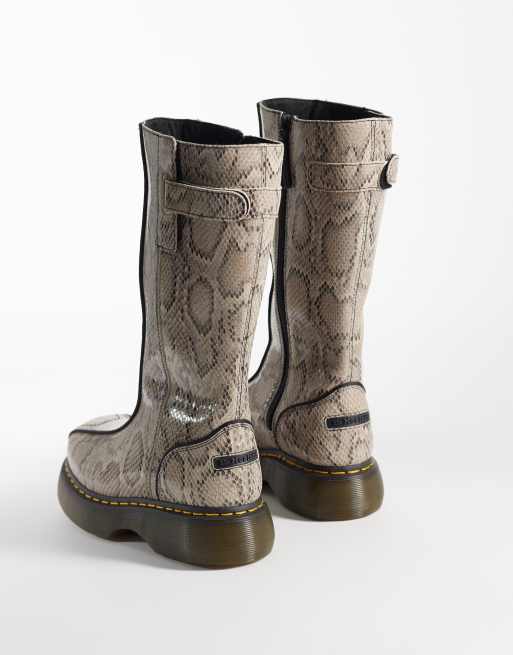 Dr Martens Buzz Hi High boots in snake print, 4 of 4