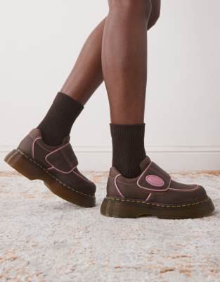 Dr. Martens - Buzz - Schuhe in Dunkelbraun mit farblich abgesetztem Besatz-Brown