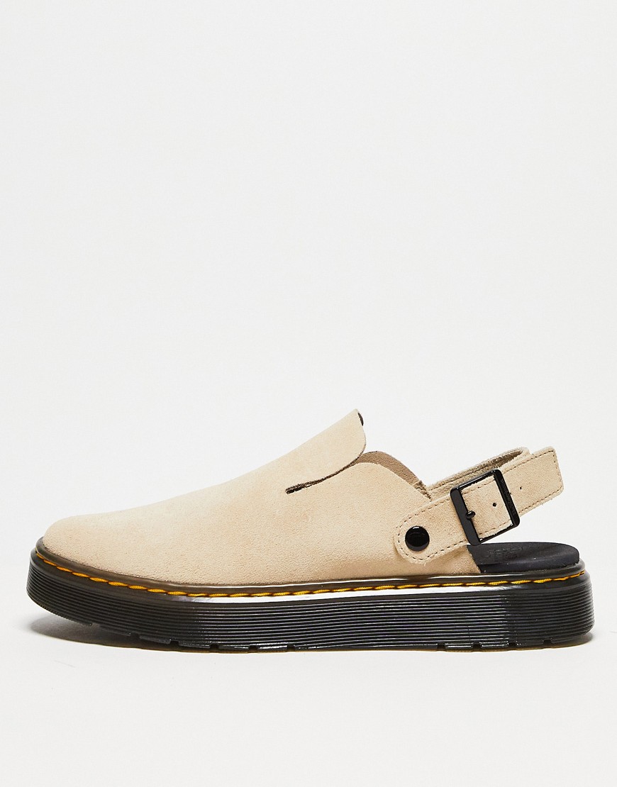 Dr Martens Carlson mules in beige suede-White