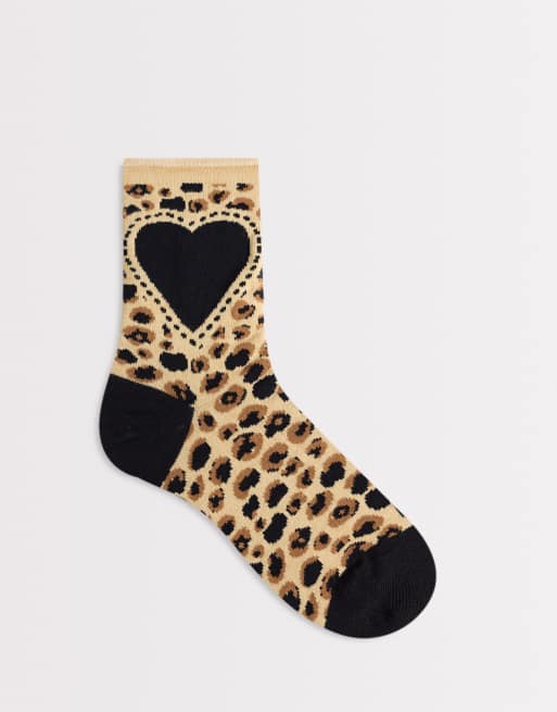 Dr. Martens - Chaussettes à imprimé cœurs léopard - Multicolore