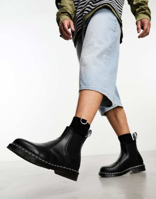 2976 leren chelsea boots met wit stiksel sale