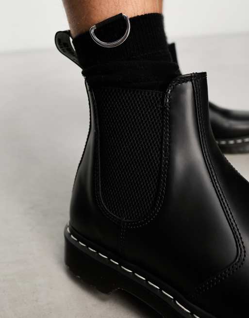 Dr Martens Chelsea boots in zwart met wit stiksel