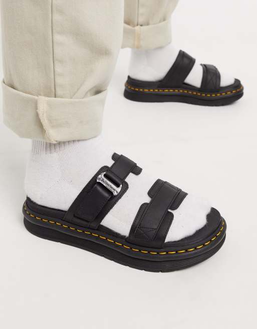 Dr Martens chilton strap sandals in black leather