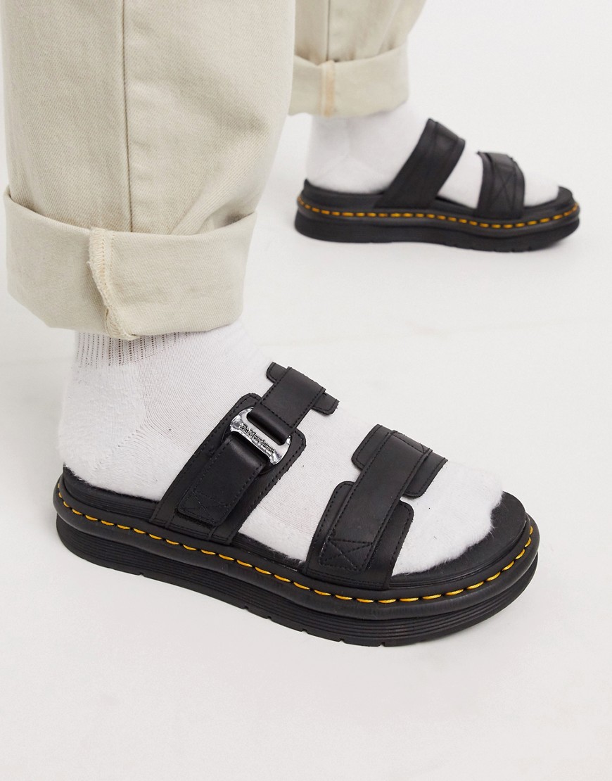Dr Martens – Chilton – Svarta sandaler med remmar i läder