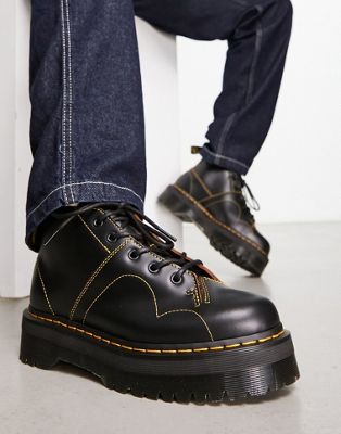 Dr Martens Church quad 5 eye boots black vintage smooth leather | ASOS