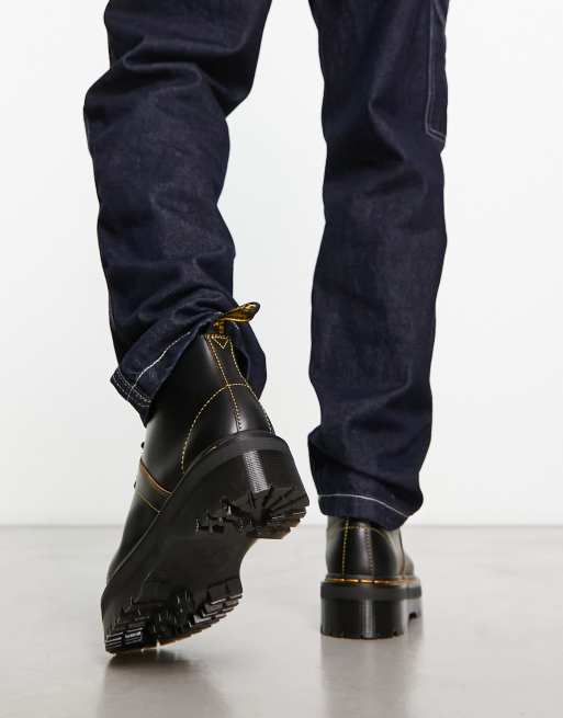 Dr Martens Church quad 5 eye boots black vintage smooth leather ASOS