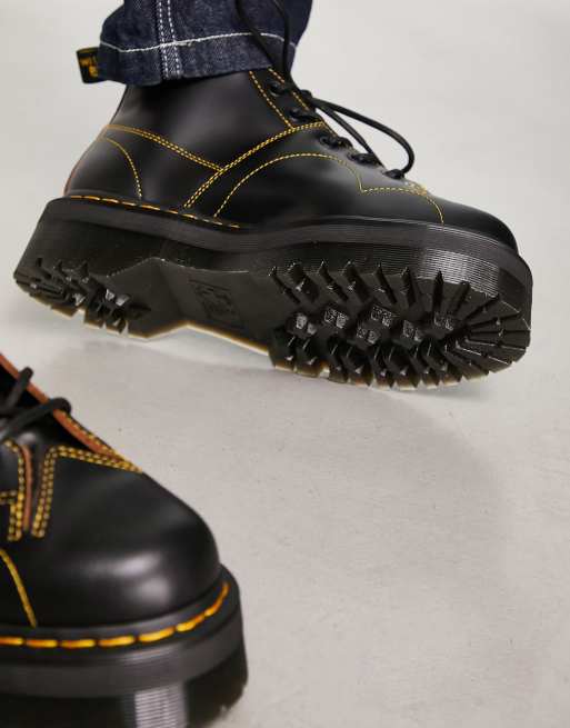 Dr Martens – Church Quad 5 – Svarta boots i läder med vintagestil, 2 av 4