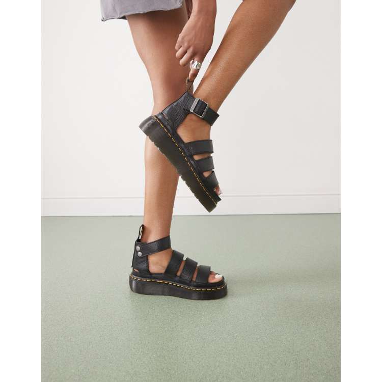 Dr Martens Clarissa II Czarne sanda y z czterech pask w na grubej podeszwie