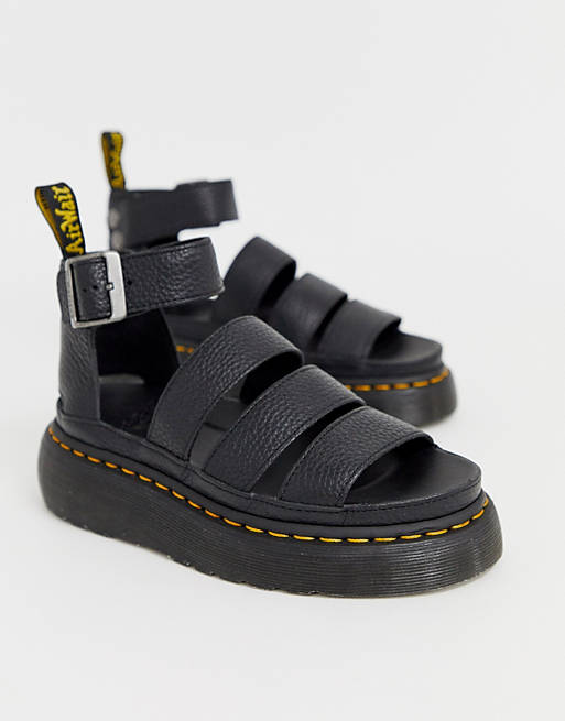 yarn Decline barn Dr Martens Clarissa II quad sandals in black | ASOS