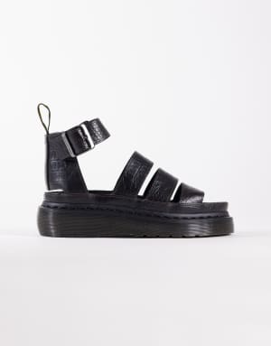 Dr Martens Clarissa Quad sandal with croc embossed detail in brown