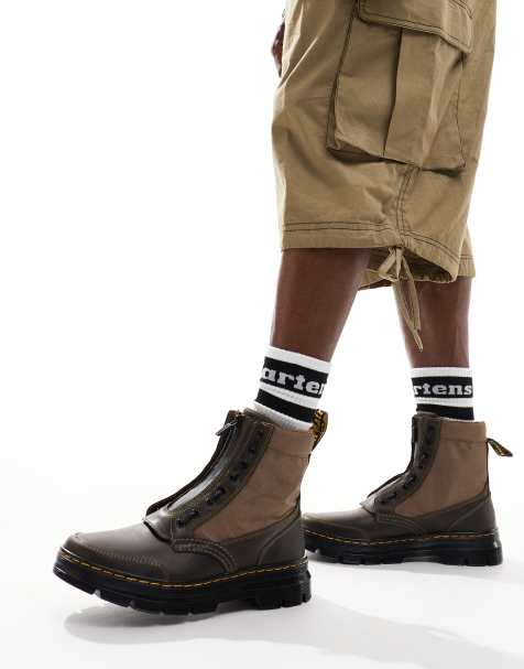 Dr Martens Combs jungle zip 8 eye boots in khaki - view 1